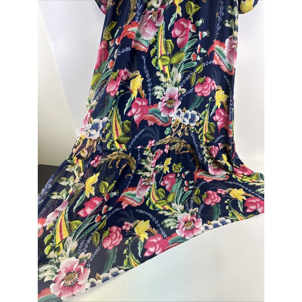 Soft Surroundings Samantha Maxi Dress Floral Faux Wrap Boho Whimsy Ruffle V-Neck - Picture 10 of 16